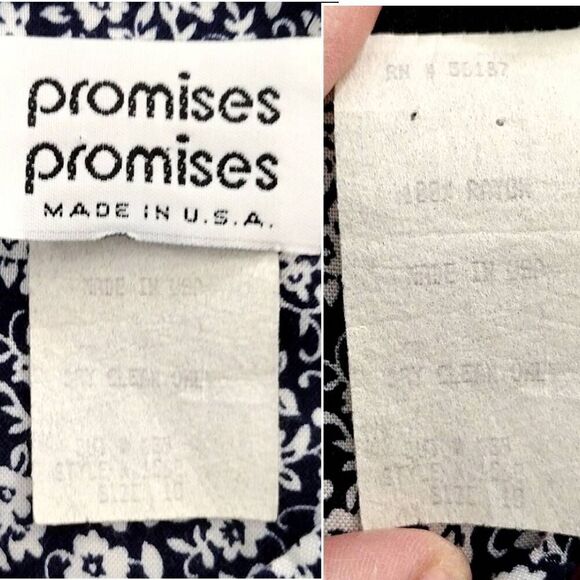 VTG 80s USA Blue White Floral Belted Secretary Midi Dress Size 10/ Medium - Picture 13 of 16